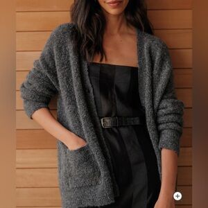 Jenni Kayne Boucle Cocoon Sweater in charcoal grey- size M.
